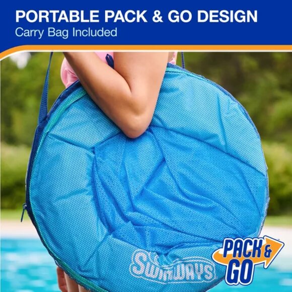 SwimWays Spring Float Inflatable Pool Lounger with Hyper-Flate Valve Blue - Picture 3 of 6